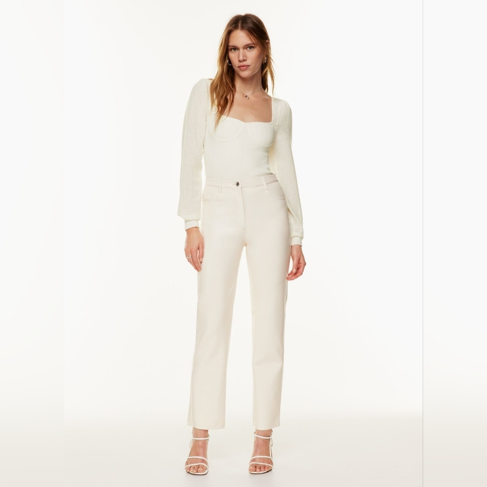 ARITZIA WILFRED The Melina Vegan Leather pants in Birch size 2